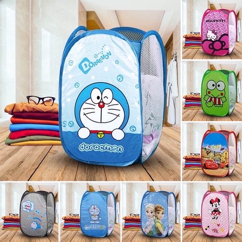 Keranjang Baju Lipat Polos  Laundry Bag Karakter