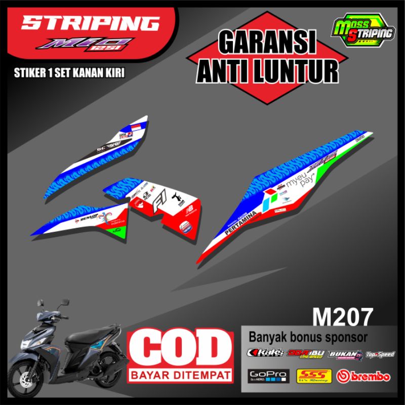 Stiker Striping MIO M3 Mandalika / Striping Mio 125 , Mio Z Motif Mandalika Racing Team Wonderful In
