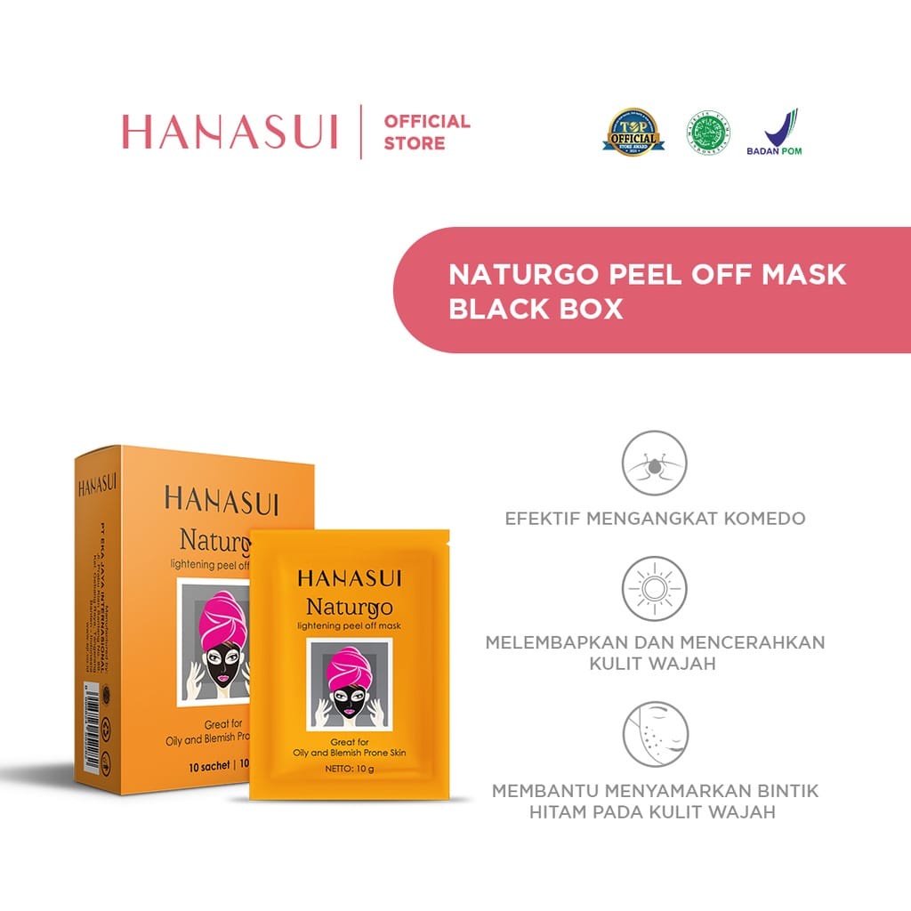 HANASUI - Peel Off Mask Naturgo Black - 1 box (isi 10)