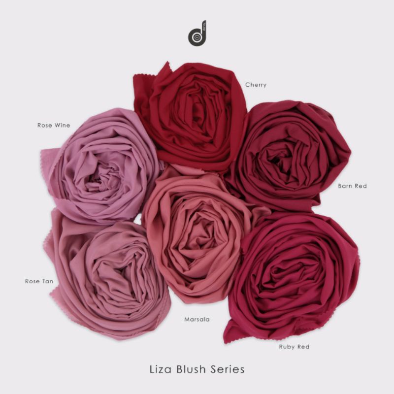 HIJAB DEENAY LIZA BLUSH SERIES (CHERRY BARN RED ROSE TAN WINE RUBY RED MARSALA)