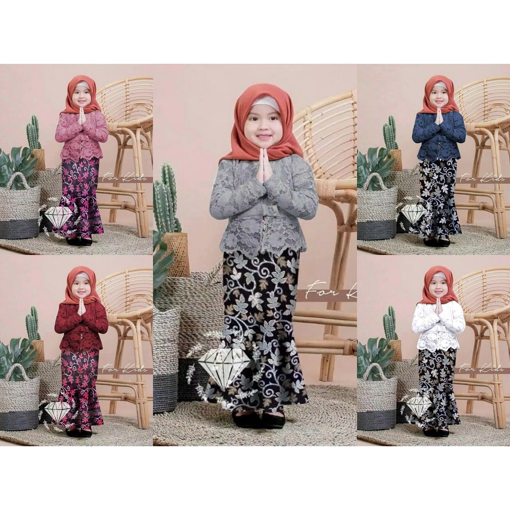 Kebaya Muslim Modern Pesta Kondangan SHIREN KIDS / Setelan Kebaya Anak Brukat