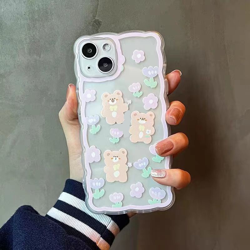 Soft Case Silikon TPU Transparan Motif Beruang Untuk IPhone 13 12 Mini 11 10 Pro XS Max X XR 8 7 6 6S Plus SE 2020