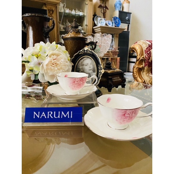 Tea Cup Saucer Narumi Peonia 2 Set Mewah Cantik