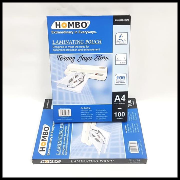 

LAMINATING FILM HOMBO A4 100MICRON PLASTIK LAMINATING HOMBO A4