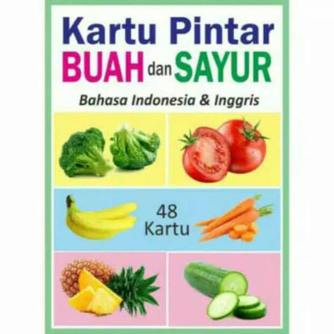 Kartu Pintar Balita Flash Card Buah Dan Sayur Bayi Murah