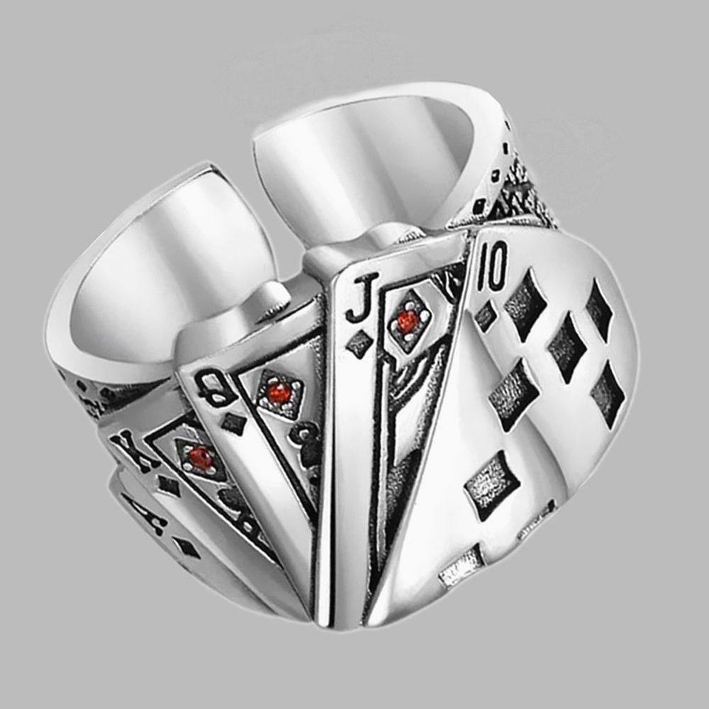 Mxbeauty Pria Cincin Hip-hop Kepribadian Pria Jari Cincin Gaya Korea Cincin Pria Geometris Logam Pria Pembukaan Cincin