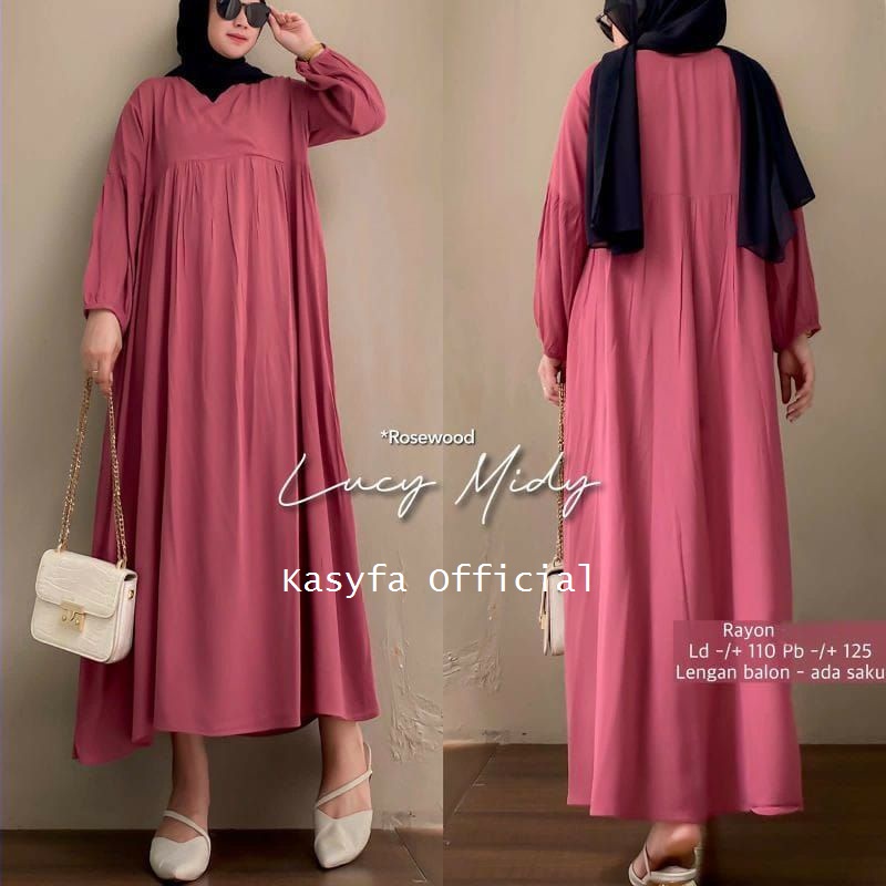 LUCY MIDI DRESS WANITA // VANESA MIDI DRESS RAYON WANITA