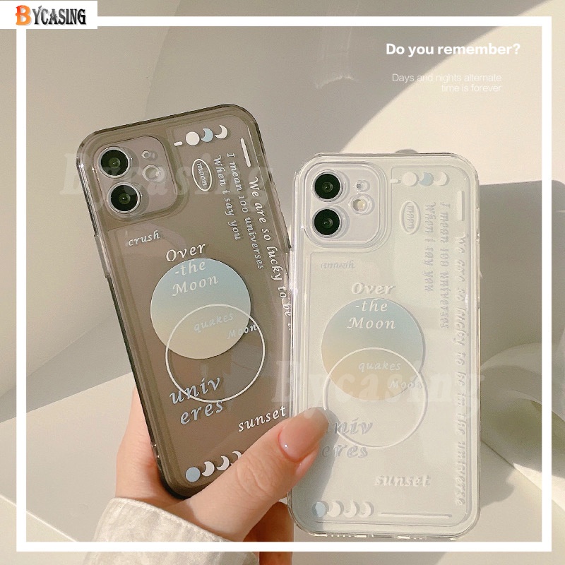 Creative Moon Clear Case for VIVO Y15S Y15A Y12S Y12A Y21T Y21 Y21S Y33S Y20 Y20i Y20S Y11 Y12 Y15 Y17 Y91 Y93 Y95 Y91C S1 Y19 Y30 Y50 Y85 V9 Y66 Y67 V5 Transparent Personalized Painted Soft Silicone Cover BY