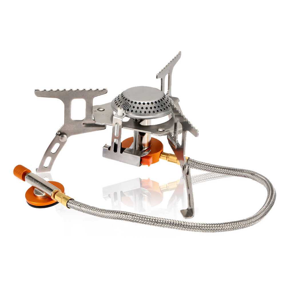 Kompor Gas Lipat Portabel Camping Stove Set Terbaik / Kompor Gas 1 Tungku / Kompor Outdor Outdoor ultralight Camping Naturehike Windroof Tembaga Mini Anti Angin Portable Set Plus Adaptor Adapter Tabung Selang Gas / Kompor Gunung Kemah Alat Masak Camping