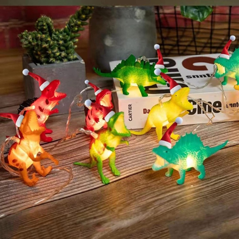 Zzz Lampu String 1.5m Bentuk Dinosaurus Untuk Dekorasi Natal