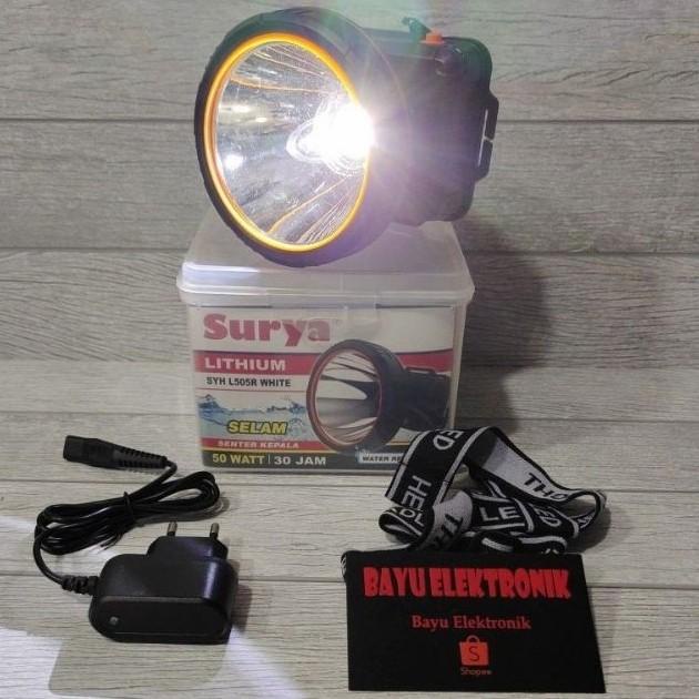 Big Promo Terbaru Head | Senter Kepala Cas Surya 50 Watt Senter Led Super Terang Anti Air