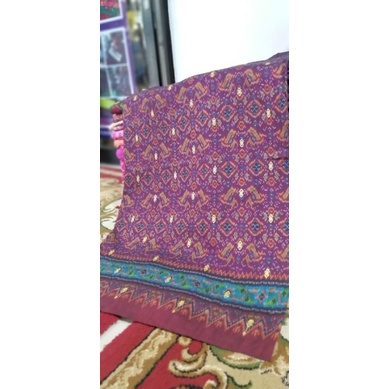 Tenun Palembang Bahan Blongket Tabur Emas Sutra 50% (Tretes)