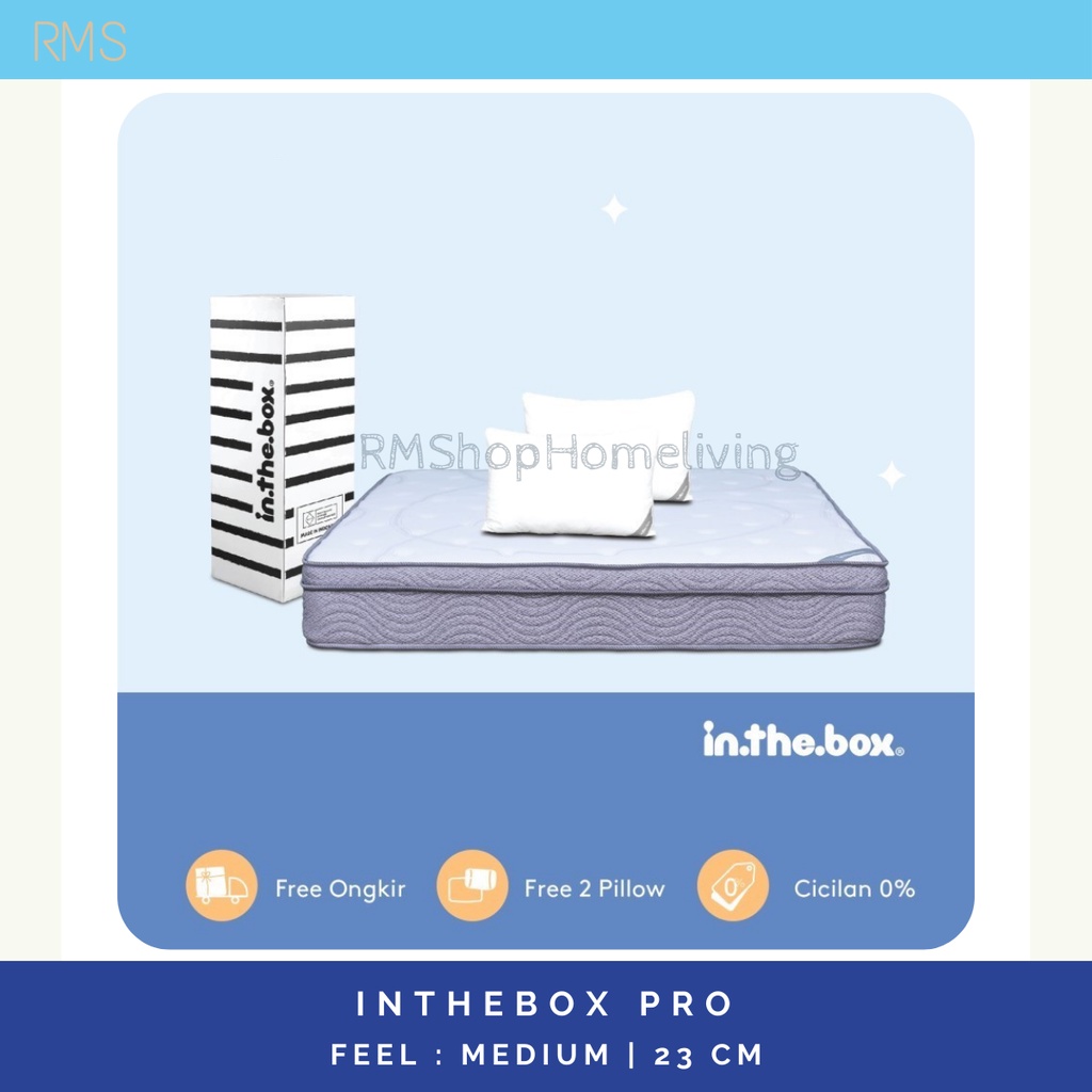 Gratis Ongkir Kasur Spring Bed IN THE BOX Pro - FREE Bantal / InTheBox / Matras / Kasur / Springbed