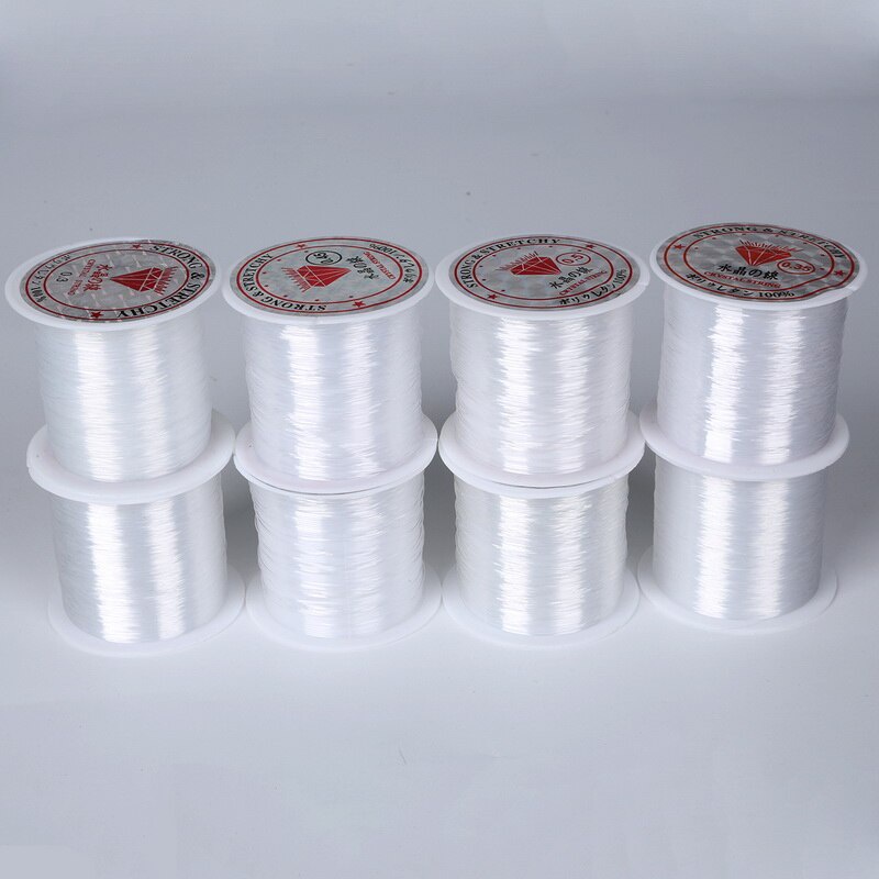 (0.2-0.8MM) 1rol Kawat Garis Ikan Bening Non Stretch Kuat Nilon String Manik-Manik Cord Benang DIY Perhiasan Aksesoris