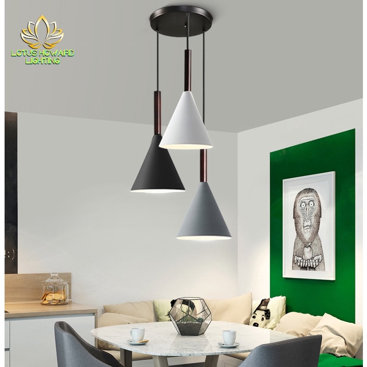 LAMPU GANTUNG MINIMALIS MODERN RUANG MAKAN / RUANG TAMU / CAFE   3 ARMS TYPE 5678