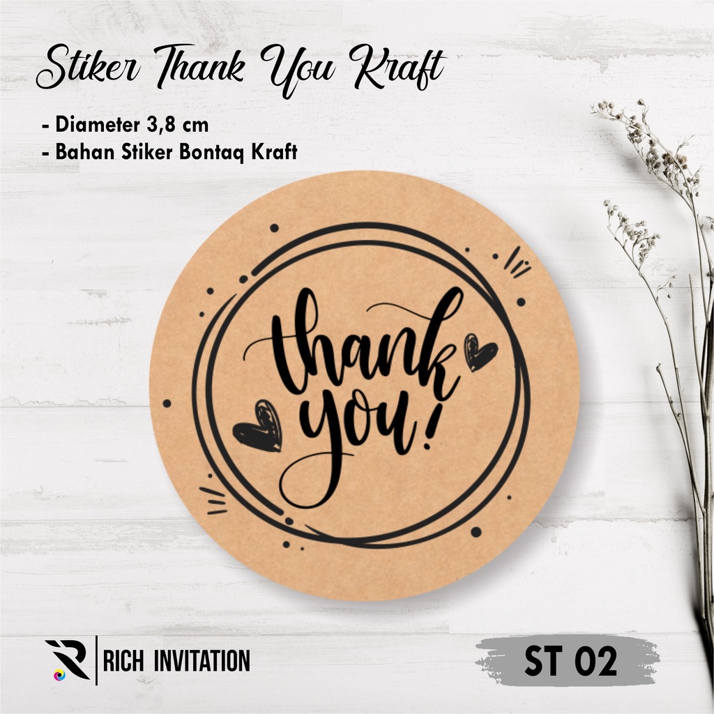 

STIKER LABEL STICKER SEGEL THANK YOU KRAFT MURAH ST 02