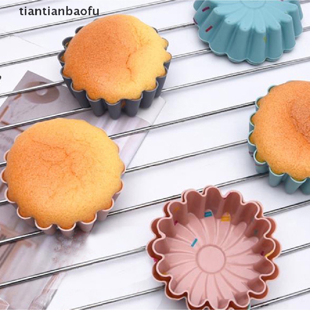 6 Pcs Cetakan Kue Muffin Cupcake Bahan Silikon Food Grade Dapat Digunakan Kembali Untuk Dapur