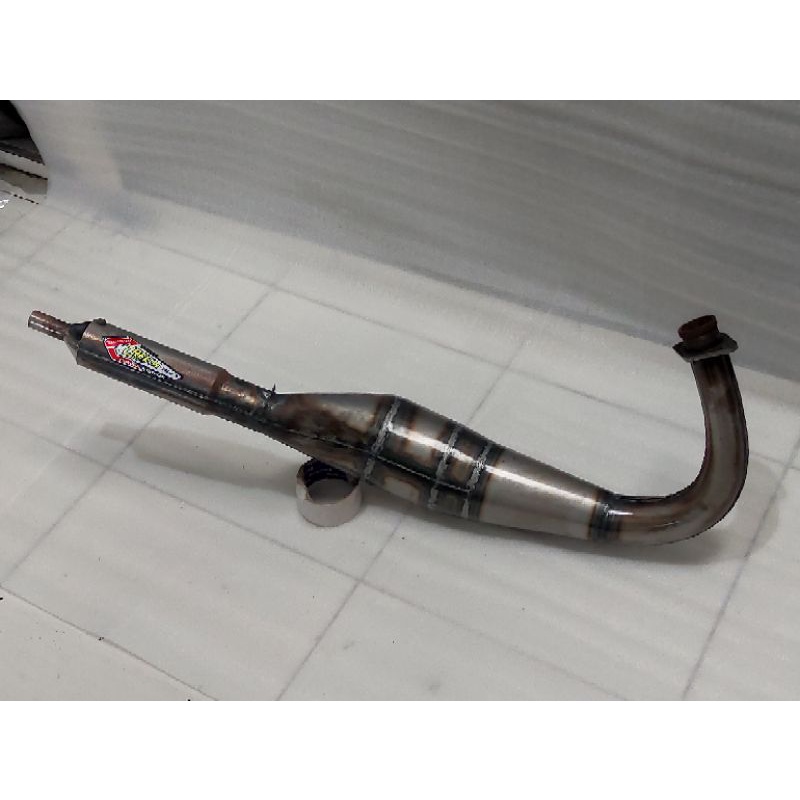 Knalpot RX King knalpot Kolong 3v3 plat karat creampie racing ujung chrome full spekk //istimewa sua