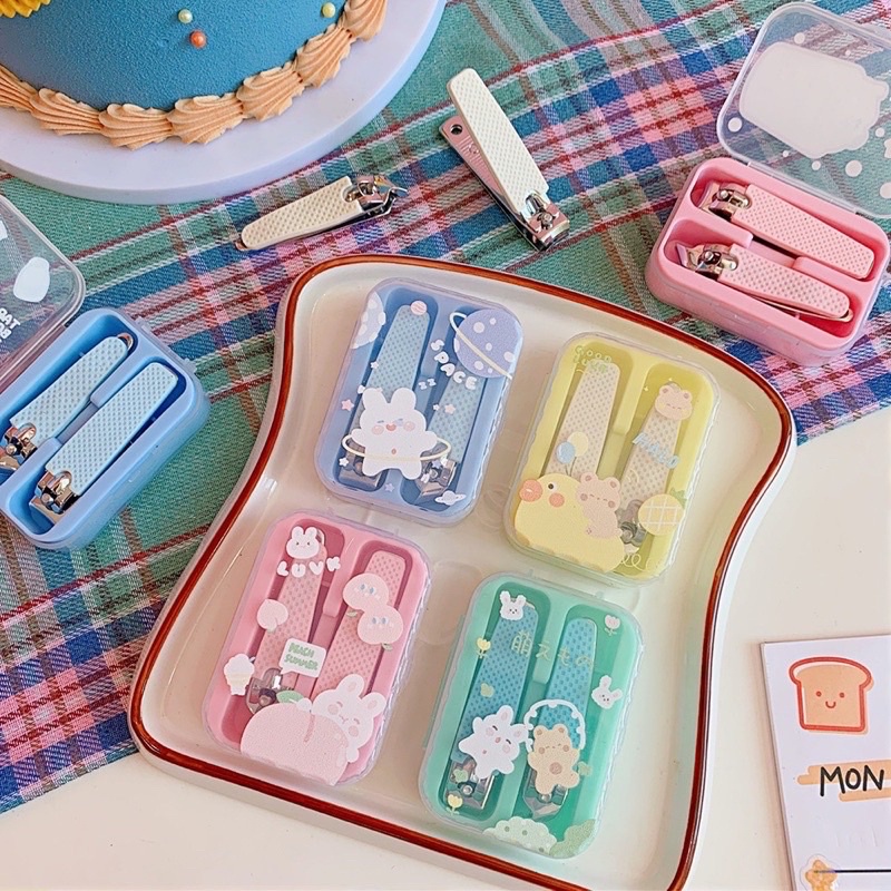 cute nail clip set korean style menicure set gunting kuku imut