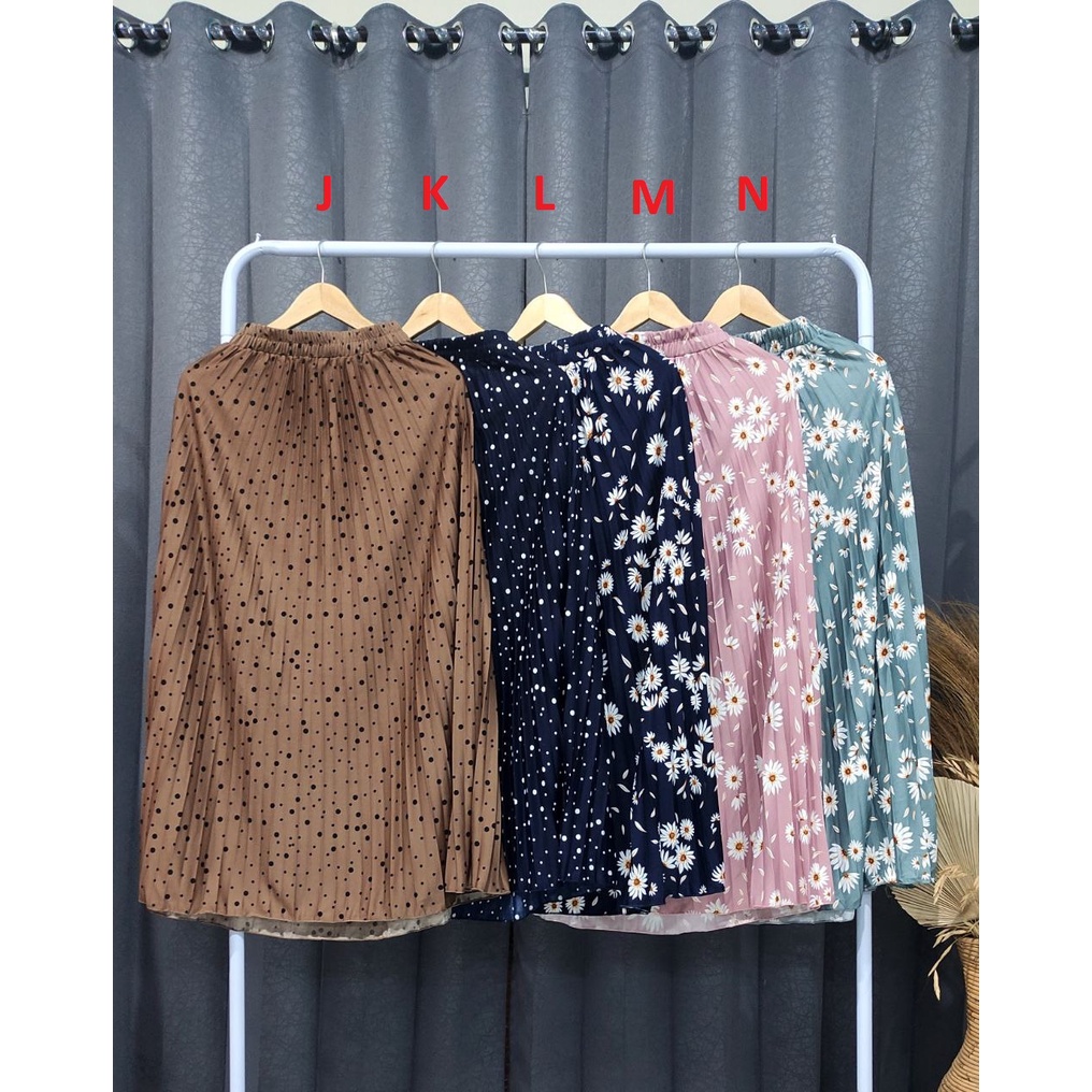 Rok Plisket Daisy / Rok plisket premium dewasa tebal panjang/Rok plisket asli tebal/Rok span dewasa 