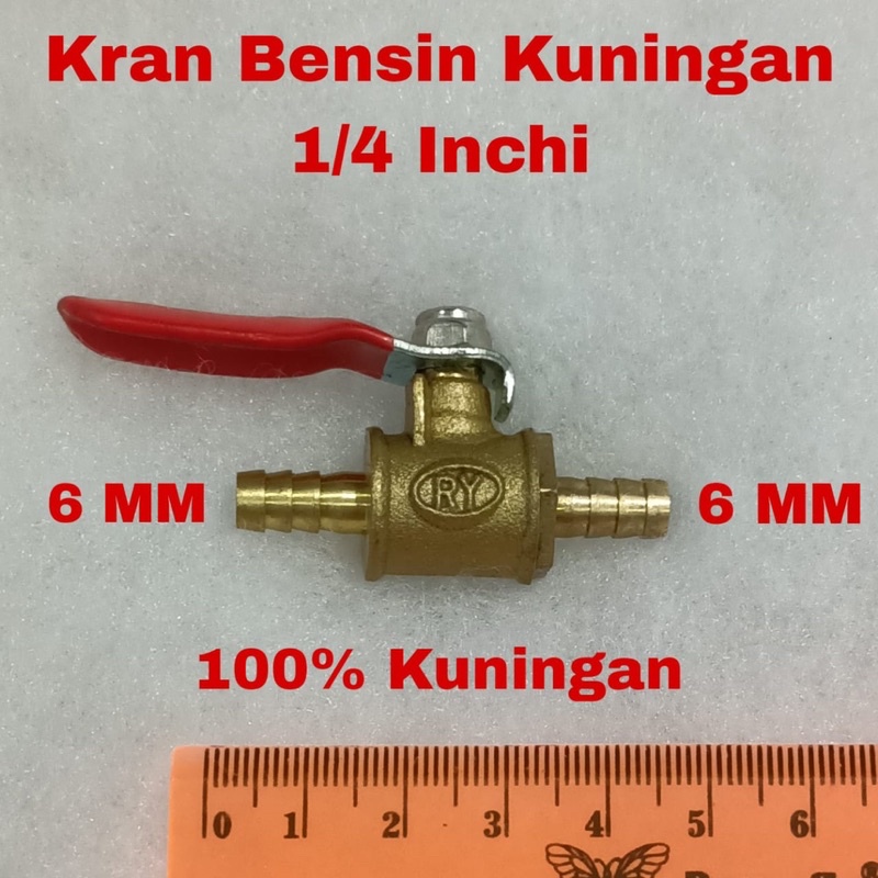 Kran Bensin 1/4 Kuningan / Keran Bensin / Kran Minyak