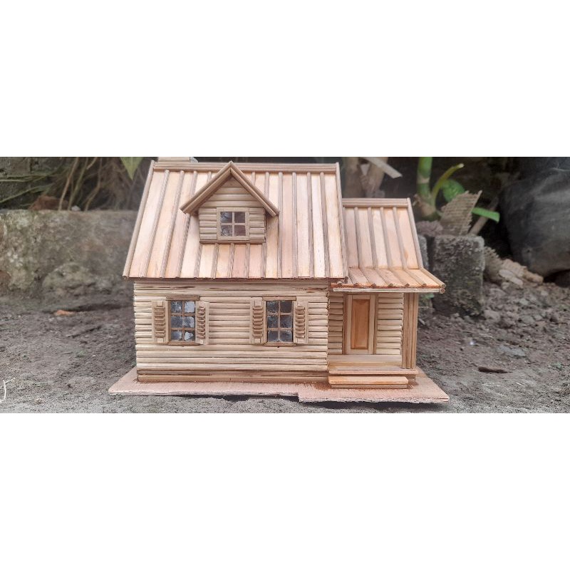 MINIATUR RUMAH DARI BAMBU