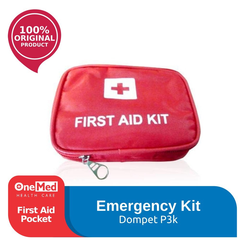 ONEMED Kotak P3K Tas Merah Lengkap - First Aid / Emergency Kit Bag Dompet One Med Kasa Alkohol dll