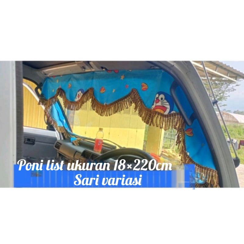 Gorden list Poni Depan Mobil moderen ukuran 18×220cm