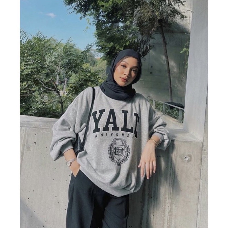 YALE OBLONG SWEATER WANITA | CREWNECK | SWEATER MURAH