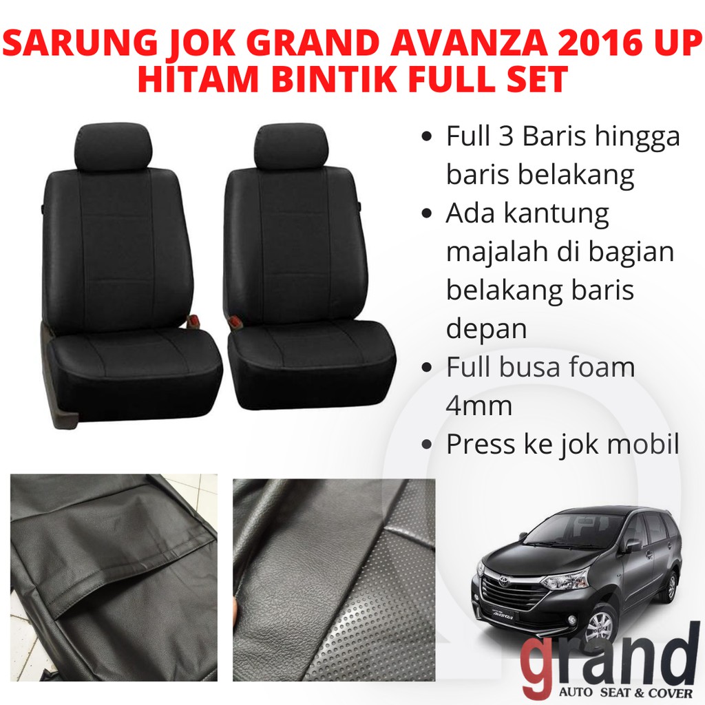 Sarung Jok Toyota Avanza 2016 Up Hitam/Bintik Grand Full Set