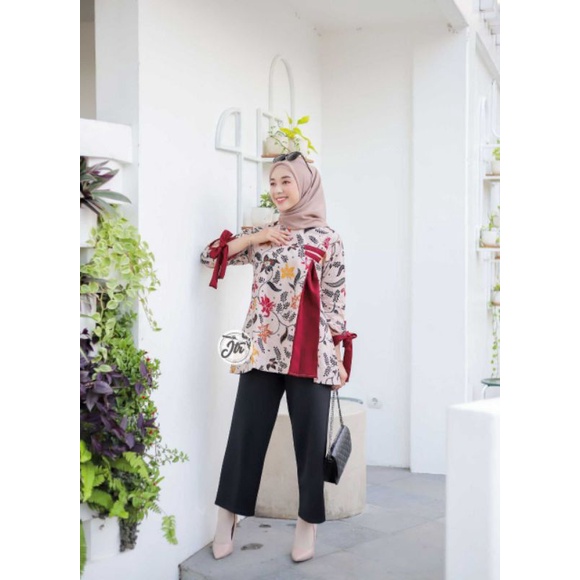 Ayana Baju Blouse Batik Wanita Modern Kantor Seragam Batik M L XL