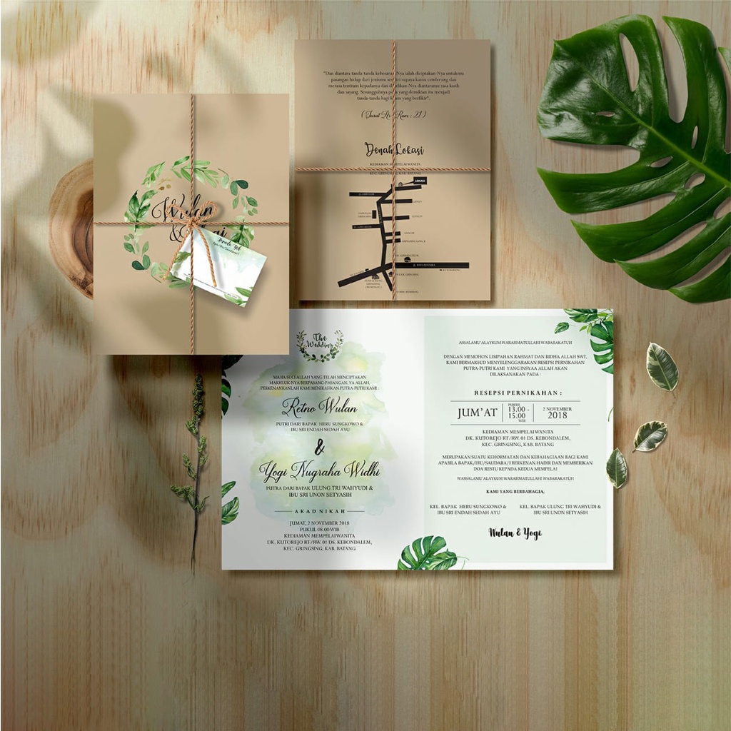 Undangan Pernikahan Rustic Series / Cetak Undangan Pernikahan / Undangan Custom / Undangan Tali Rami