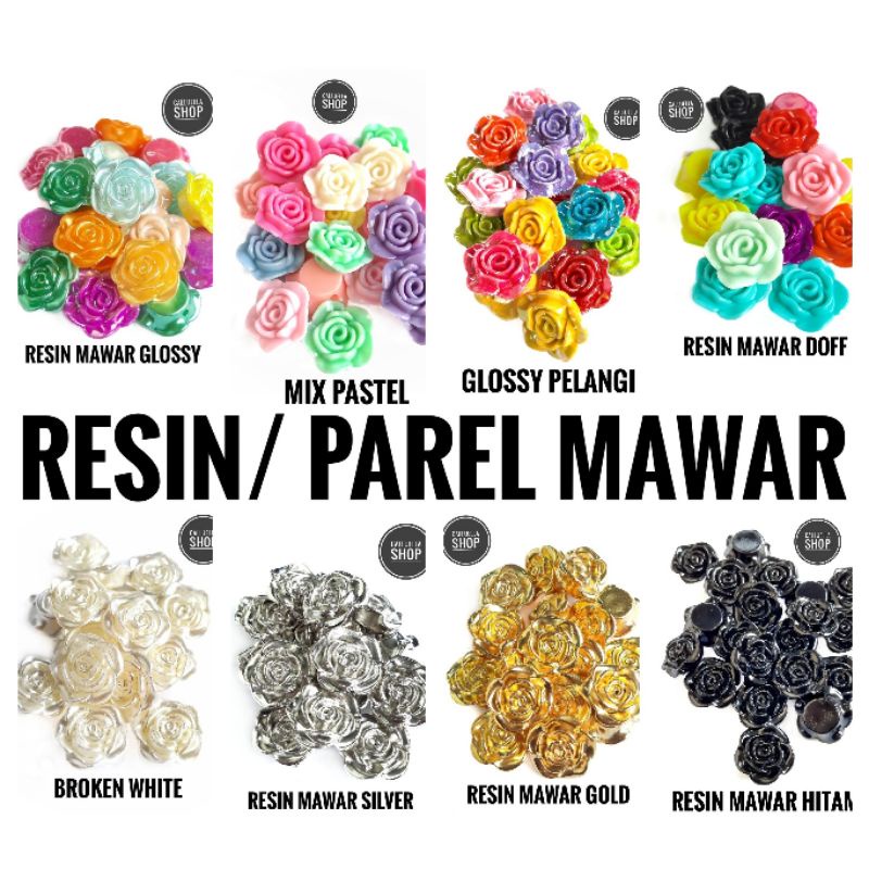 Mawar resin bright color | BAHAN KERAJINAN GELANG KALUNG STRAP MASK MASKER BROS DIY CRAFTŔ