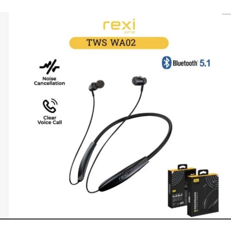 Headset Bluetooth REXI Neckband WA02 Earphone Wirelles Stereo Sound