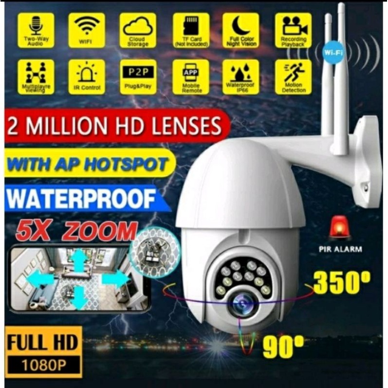 CCTV OUTDOOR IP CAM KAMERA PTZ  8MP KAMERA WIRELESS WIFI V380