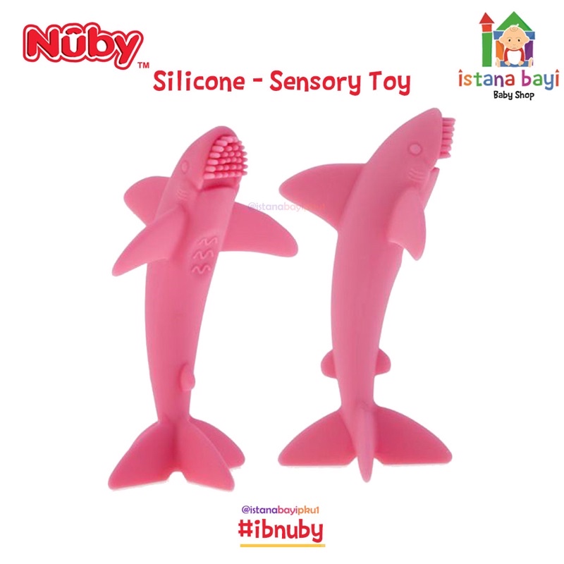 Nuby Baby Shark -  Mainan Sensori Anak Silicone / Gigitan Bayi