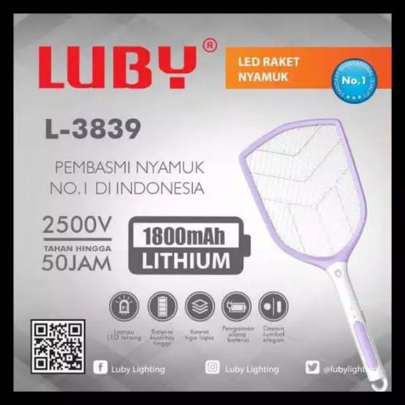 Raket nyamuk / raket nyamuk charger / raket nyamuk bagus / raket nyamuk jumbo Luby-3839