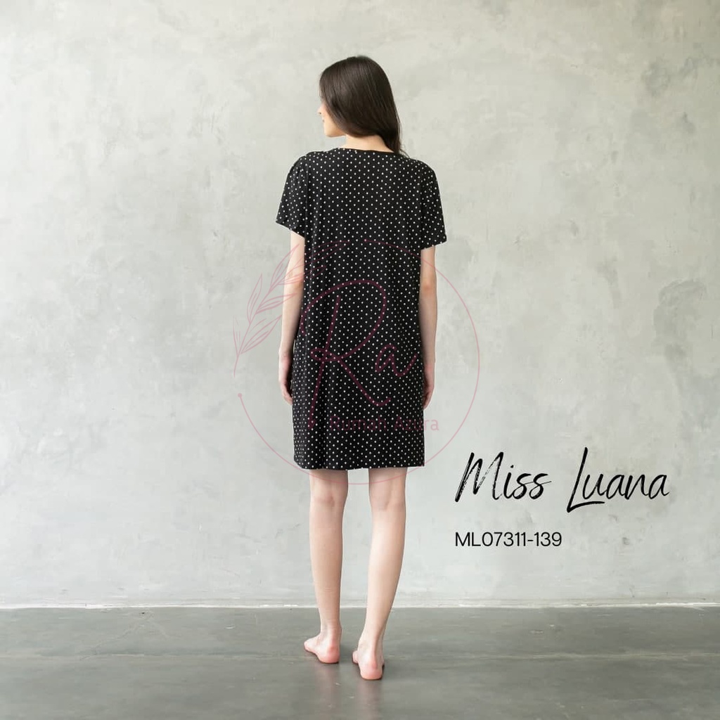Rumahazura - Dress Miss Luana ML073-11 | Baju Tidur Adem | Baju Bigsize | Daster Murah | Daster Adem | Daster Hamil | Homedress | Sleepwear | Baju Murah-1