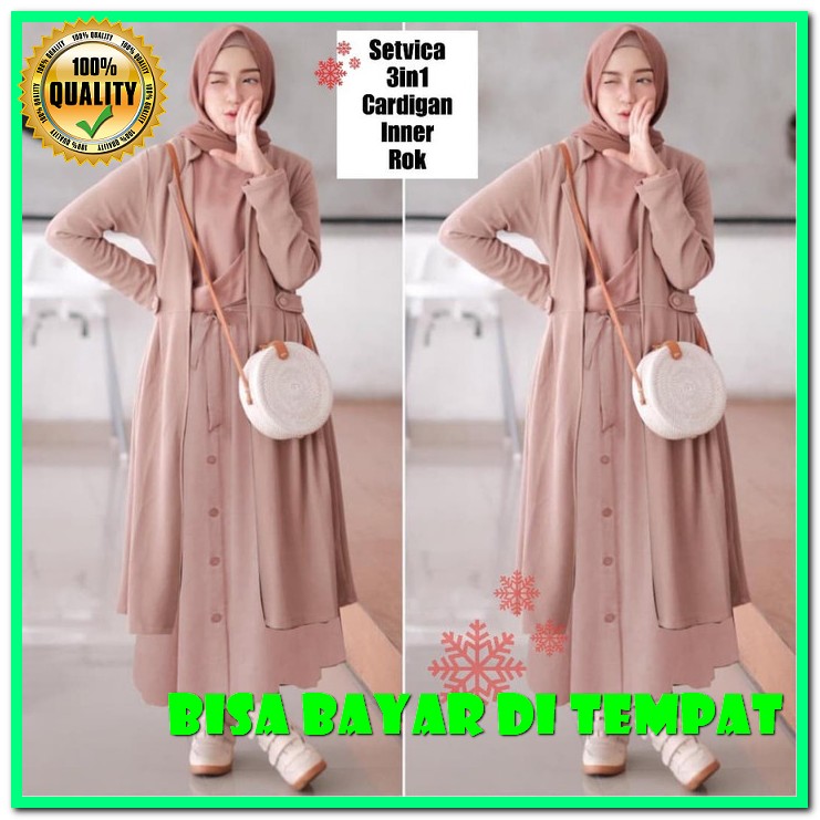 Gamis Wanita Dewasa Rancak Vol 25&26 Ori Nabtik Free Masker OI784 Stelan 3In1 Setvica Mocca [ 0100]