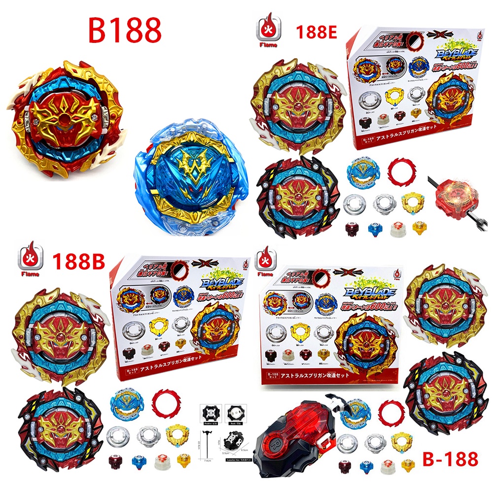 DB B188 Beyblade Astral Spriggan Cyclone Belial Shu Kurenai Spark Launcher