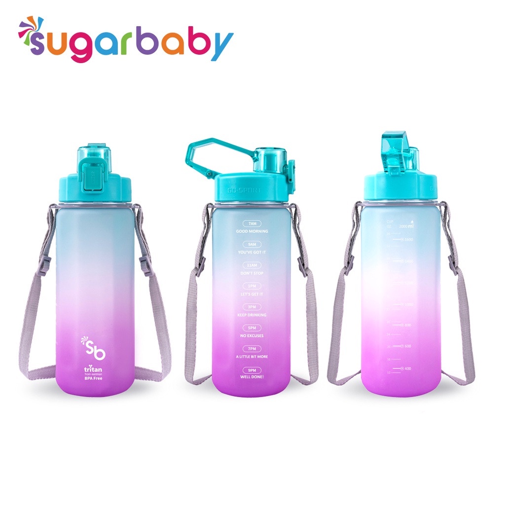 READY BANDUNG CACAT GANTI Sugarbaby Tritan Fit Bottle 2in1 (Rainbow) -2000ml 1050ml Sugarbaby Tritan Fit Bottle 2in1 (Rainbow) - 2000ml Sugarbaby Tritan Fit Bottle 2in1 (Rainbow) - 1050 ml dan 2000ml botol anak botol minum anak termos bayi