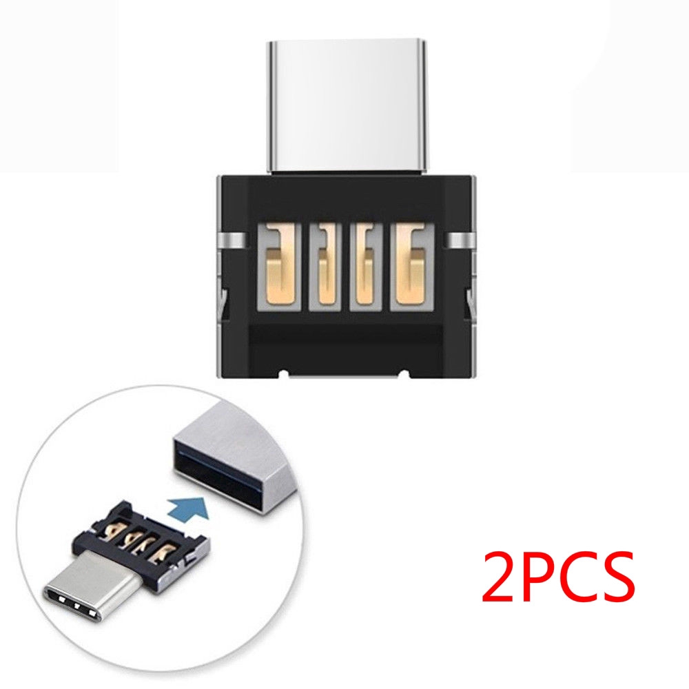 2Pcs / Set Adaptor USB-C 3.1 Tipe C Male Ke USB Female OTG