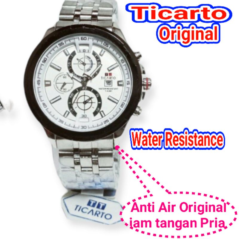 Origina Jam tangan Pria Ticarto Original  anti air Tanggal aktif  rantai stainles