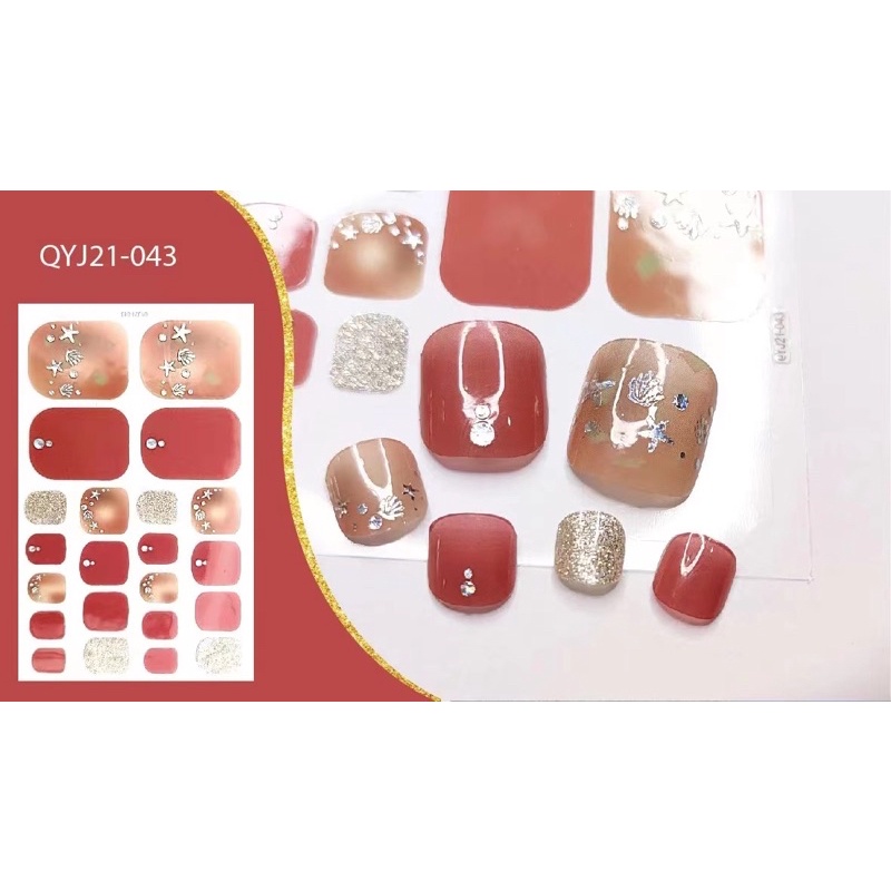 1 SET SEPASANG STIKER KUKU KAKI NAIL STICKER FEET TOE NAILS STIKER 3D TIMBUL PREMIUM DESAIN STIKER KUKU