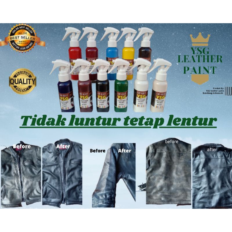 cat jaket kulit,100 ml,cat tas kulit cat sepatu kulit,cat jok mobil kulit,cat bahan kanvas dan suide