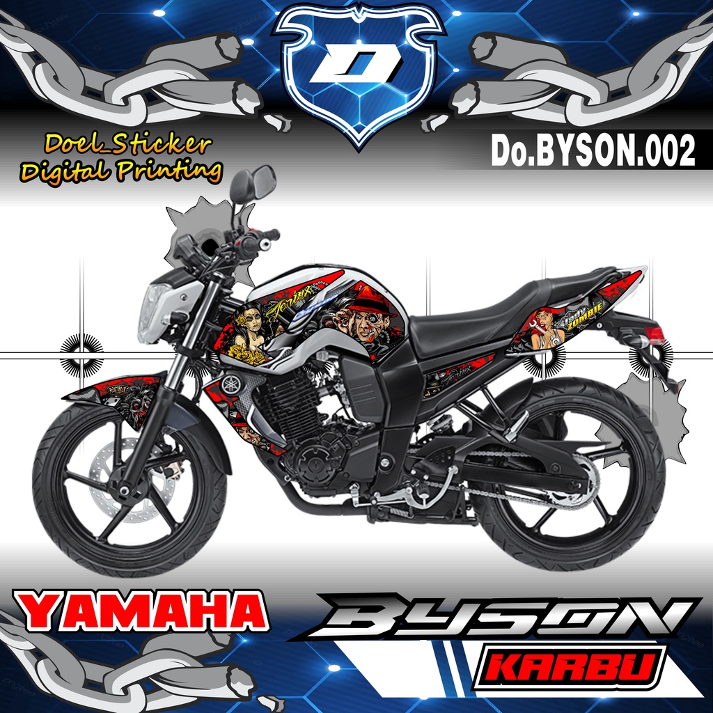 Striping Byson Karbu Variasi JERINK Sticker Stiker Skotlet Motor List Scotlite Body 002