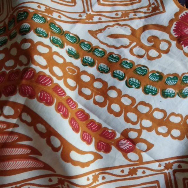 Kain Batik Solo (alusan Limited Stock) Motif Terta Teja Burung Kembar Warna Krem Muda