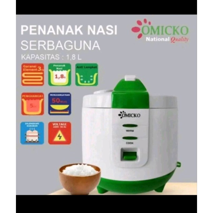 rice cooker Magic Com Omicko 1,8 Liter Anti