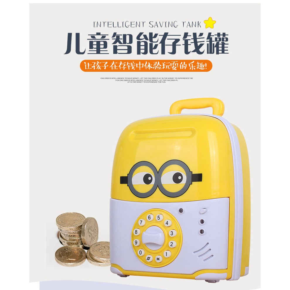 Intelligent Saving Tank - Password Saving Box Pull Rod Box Automatic Storage Piggy Bank - Character