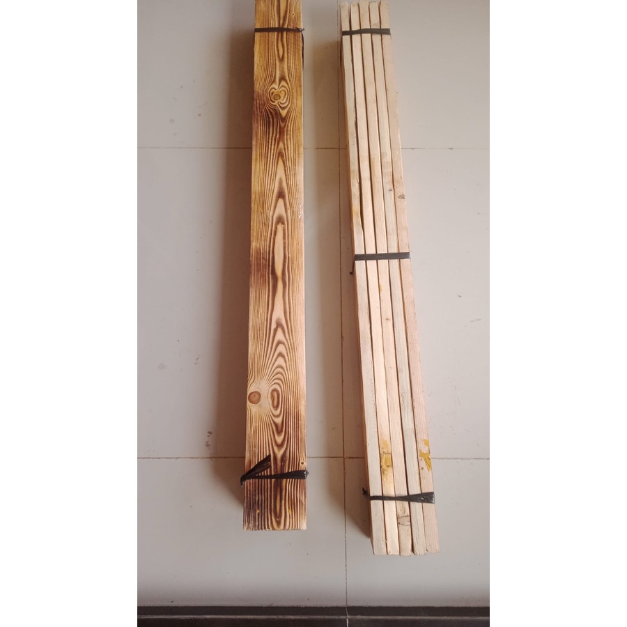 COD Papan kayu jati belanda Murah 1 ikat isi 5pcs motif bakar keren